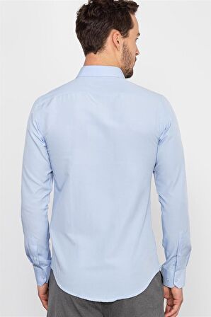 Tudors Slim Fit Dar Kesim Düz Erkek Gömlek