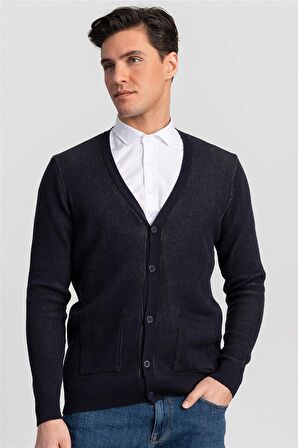 Tudors slim fit düğmeli erkek hırka