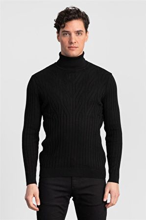 Tudors Slim Fit Dar Kesim Tam Balıkçı Yaka Saç Örg