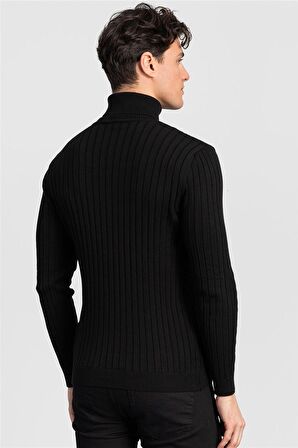 Tudors Slim Fit Dar Kesim Tam Balıkçı Yaka Saç Örg