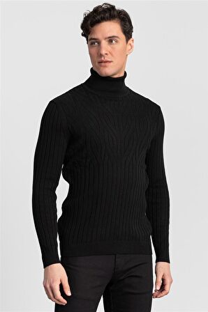 Tudors Slim Fit Dar Kesim Tam Balıkçı Yaka Saç Örg