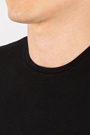 Tudors Slim Fit Dar Kesim Bisiklet Yaka Düz basic Kısa Kol T-Shirt