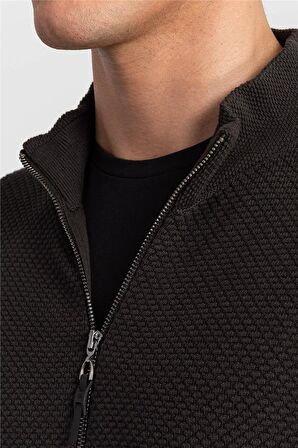 Tudors Desenli Yarım Balıkçı Yaka Fermuarlı Erkek Hırka