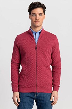 Tudors Desenli  Yarım Balıkçı Yaka Fermuarlı Erkek Hırka