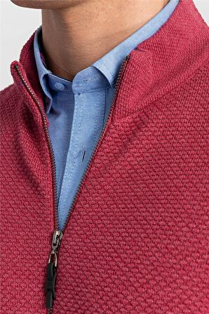 Tudors Desenli  Yarım Balıkçı Yaka Fermuarlı Erkek Hırka