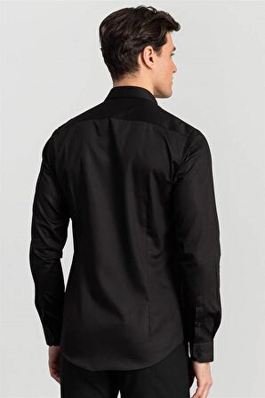 Tudors Slim Fit Dar Kesim Pamuk Saten, Erkek Gömlek