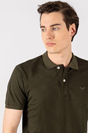 Tudors Slim Fit Dar Kesim Düz Polo Yaka Erkek T-Shirt