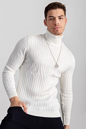 Tudors Slim Fit Dar Kesim Tam Balıkçı Yaka Saç Örg