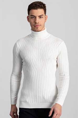 Tudors Slim Fit Dar Kesim Tam Balıkçı Yaka Saç Örg