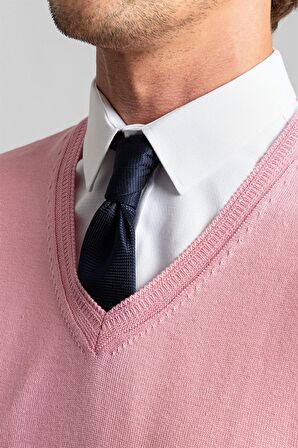 Tudors Slim Fit Dar Kesim V Yaka Pamuklu Erkek Kazak