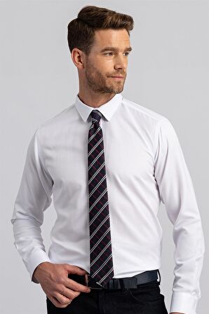 Tudors Modern Slim Fit Dar Kesim Armürlü Erkek Gömlek