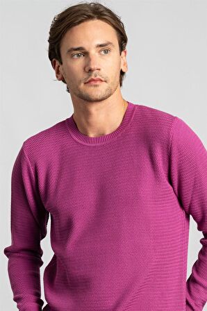 Tudors Slim Fit Dar Kesim Armürlü Erkek Kazak