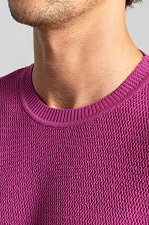 Tudors Slim Fit Dar Kesim Armürlü Erkek Kazak