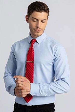 Tudors Modern Slim Fit Dar Kesim Armürlü Erkek Gömlek