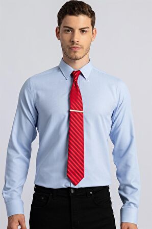 Tudors Modern Slim Fit Dar Kesim Armürlü Erkek Gömlek