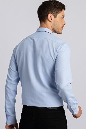 Tudors Modern Slim Fit Dar Kesim Armürlü Erkek Gömlek