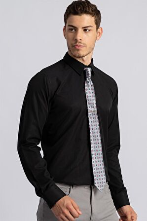 Tudors Modern Slim Fit Dar Kesim Armürlü Erkek Gömlek