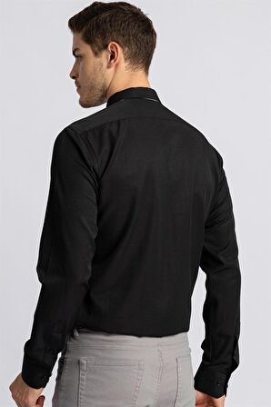 Tudors Modern Slim Fit Dar Kesim Armürlü Erkek Gömlek
