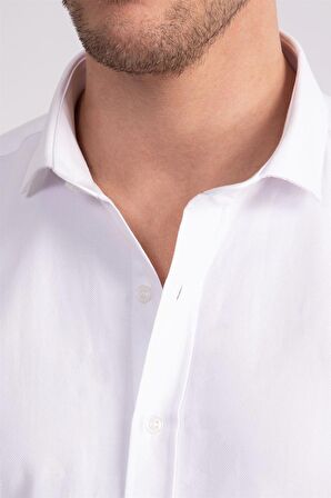 Tudors Modern Slim Fit Dar Kesim Armürlü Erkek Gömlek