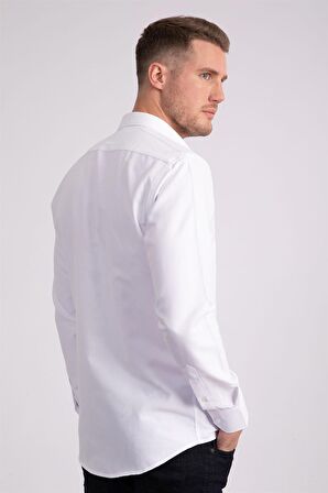 Tudors Modern Slim Fit Dar Kesim Armürlü Erkek Gömlek