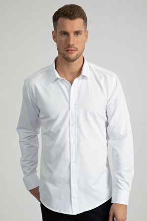 Tudors Modern Slim Fit Dar Kesim Armürlü Erkek Gömlek