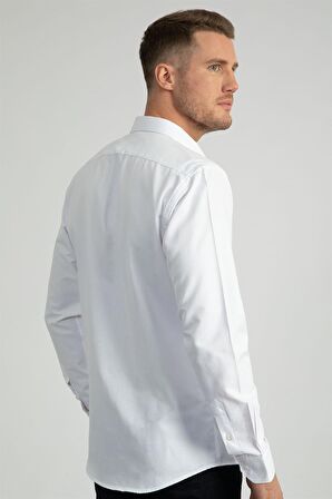 Tudors Modern Slim Fit Dar Kesim Armürlü Erkek Gömlek