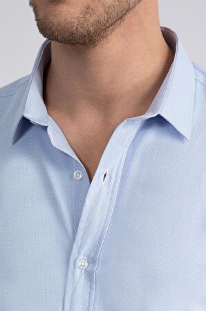 Tudors Modern Slim Fit Dar Kesim Armürlü Erkek Gömlek