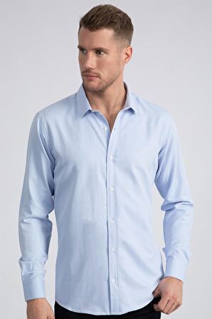Tudors Modern Slim Fit Dar Kesim Armürlü Erkek Gömlek