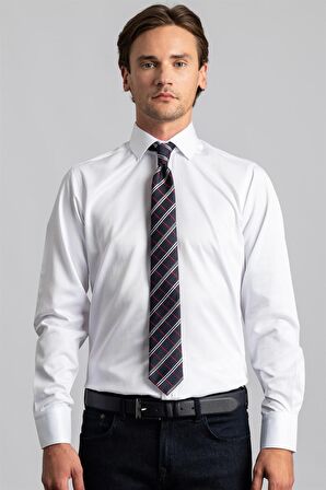 Tudors Modern Slim Fit Düz Saten Erkek Gömlek