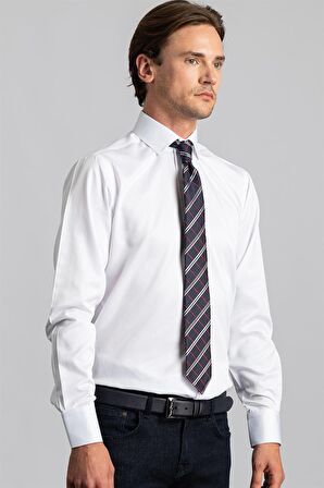 Tudors Modern Slim Fit Düz Saten Erkek Gömlek