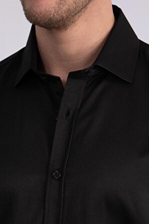 Tudors Modern Slim Fit Düz Saten Erkek Gömlek