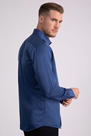 Tudors Modern Slim Fit Düz Saten Erkek Gömlek