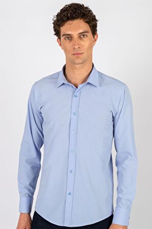 Tudors Modern Slim Fit Poplin Pamuk Efekt Erkek Gömlek