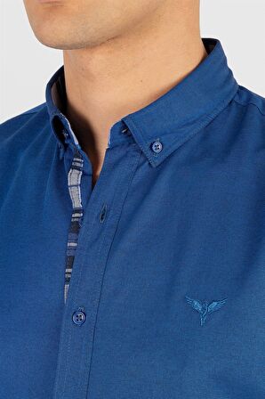 Tudors Slim Fit Dar Kesim Uzun Kol Poplin Oxford