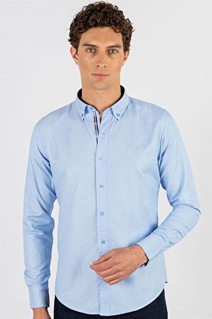 Tudors Slim Fit Dar Kesim Uzun Kol Poplin Oxford