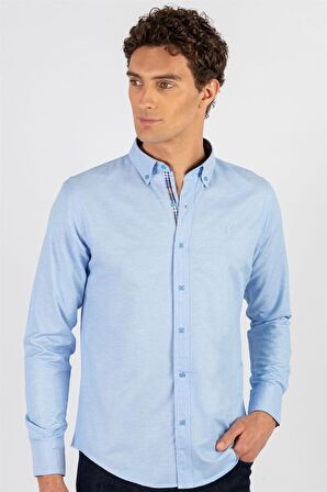 Tudors Slim Fit Dar Kesim Uzun Kol Poplin Oxford