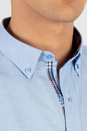 Tudors Slim Fit Dar Kesim Uzun Kol Poplin Oxford