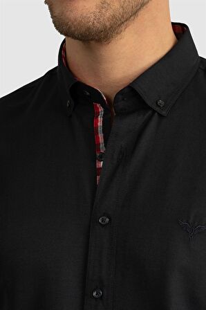 Tudors Slim Fit Dar Kesim Uzun Kol Poplin Oxford