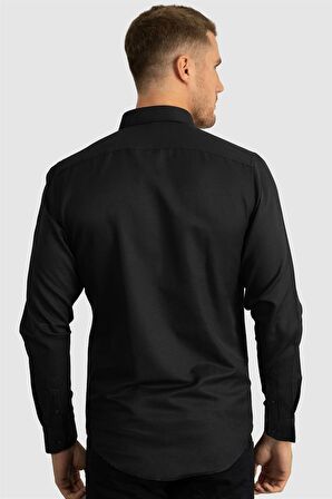Tudors Slim Fit Dar Kesim Uzun Kol Poplin Oxford
