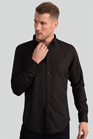 Tudors Slim Fit Dar Kesim Uzun Kol Poplin Oxford