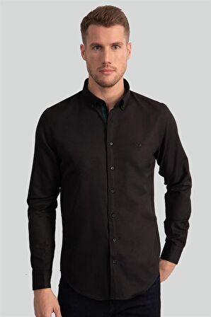 Tudors Slim Fit Dar Kesim Uzun Kol Poplin Oxford