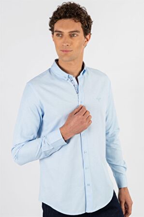 Tudors Slim Fit Dar Kesim Uzun Kol Poplin Oxford