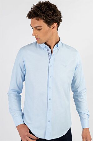 Tudors Slim Fit Dar Kesim Uzun Kol Poplin Oxford