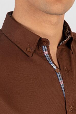 Tudors Slim Fit Dar Kesim Uzun Kol Poplin Oxford
