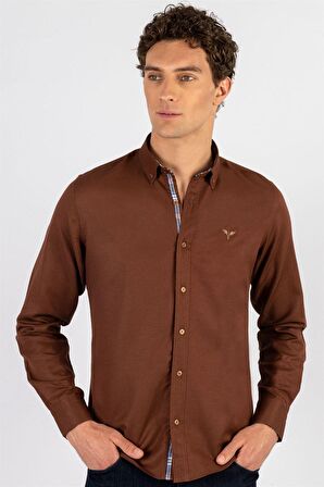 Tudors Slim Fit Dar Kesim Uzun Kol Poplin Oxford