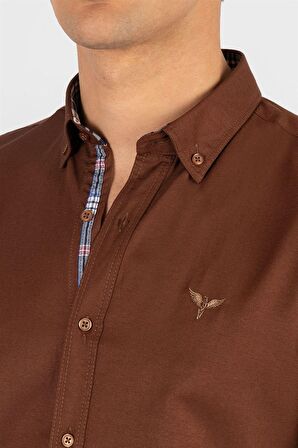 Tudors Slim Fit Dar Kesim Uzun Kol Poplin Oxford