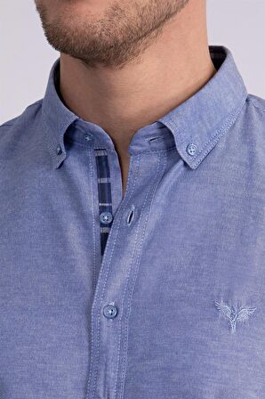 Tudors Slim Fit Dar Kesim Uzun Kol Poplin Oxford