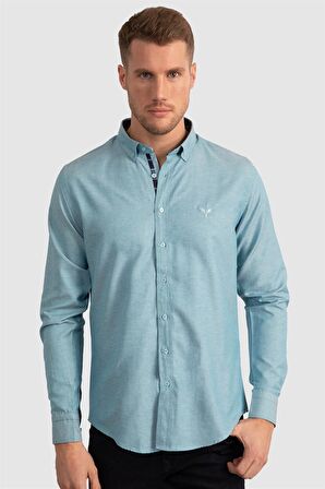 Tudors Slim Fit Dar Kesim Uzun Kol Poplin Oxford