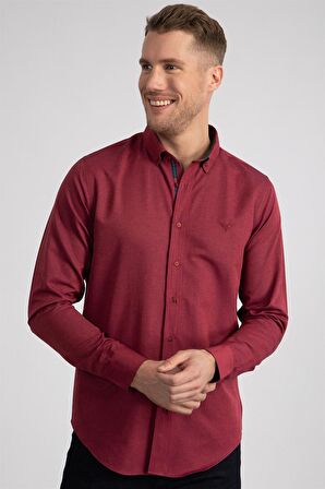 Tudors Slim Fit Dar Kesim Uzun Kol Poplin Oxford