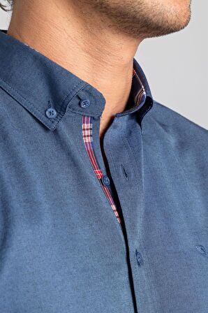 Tudors Slim Fit Dar Kesim Uzun Kol Poplin Oxford